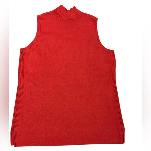 Chico’s Size 2 (Medium) Sleeveless Turtleneck Sweater with Ribbed Sides - Picture 2 of 5